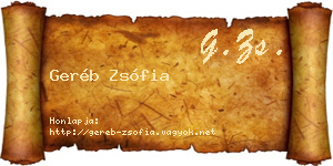 Geréb Zsófia névjegykártya